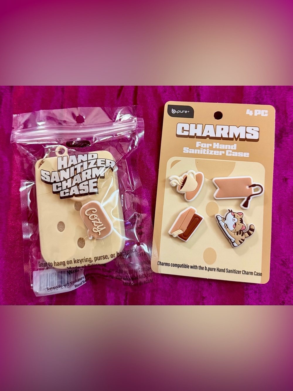 Cream Hand Sanitizer Charm Set - Cozy Matchstick & Accessories